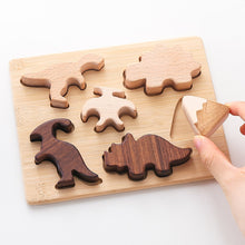 Load image into Gallery viewer, Wooden dinosaur puzzle