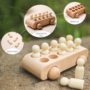 Wooden bus with little people