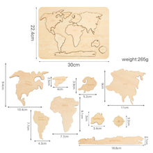 Load image into Gallery viewer, World map wooden puzzle