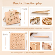 Load image into Gallery viewer, Wooden numbers and fraction board