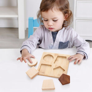 4 Geometric shapes wooden toddler puzzle