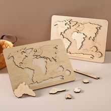 Load image into Gallery viewer, World map wooden puzzle