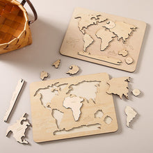 Load image into Gallery viewer, World map wooden puzzle