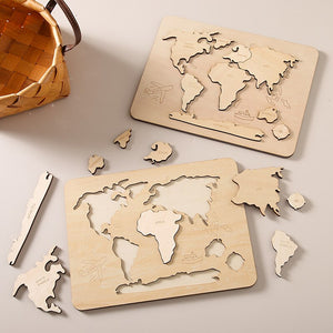 World map wooden puzzle