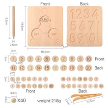 Load image into Gallery viewer, Wooden numbers and fraction board