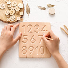 Load image into Gallery viewer, Wooden numbers and fraction board
