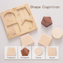 Load image into Gallery viewer, 4 Geometric shapes wooden toddler puzzle