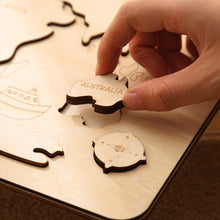 Load image into Gallery viewer, World map wooden puzzle