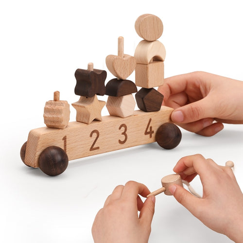 Wooden Building Blocks Car
