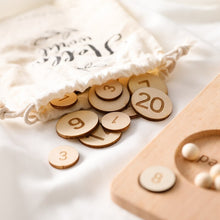 Load image into Gallery viewer, Wooden numbers and fraction board