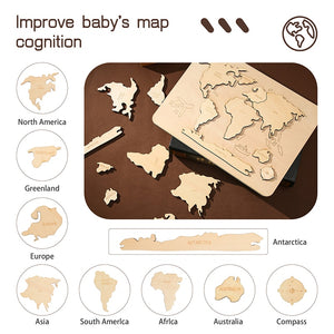 World map wooden puzzle