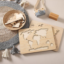 Load image into Gallery viewer, World map wooden puzzle