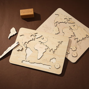World map wooden puzzle