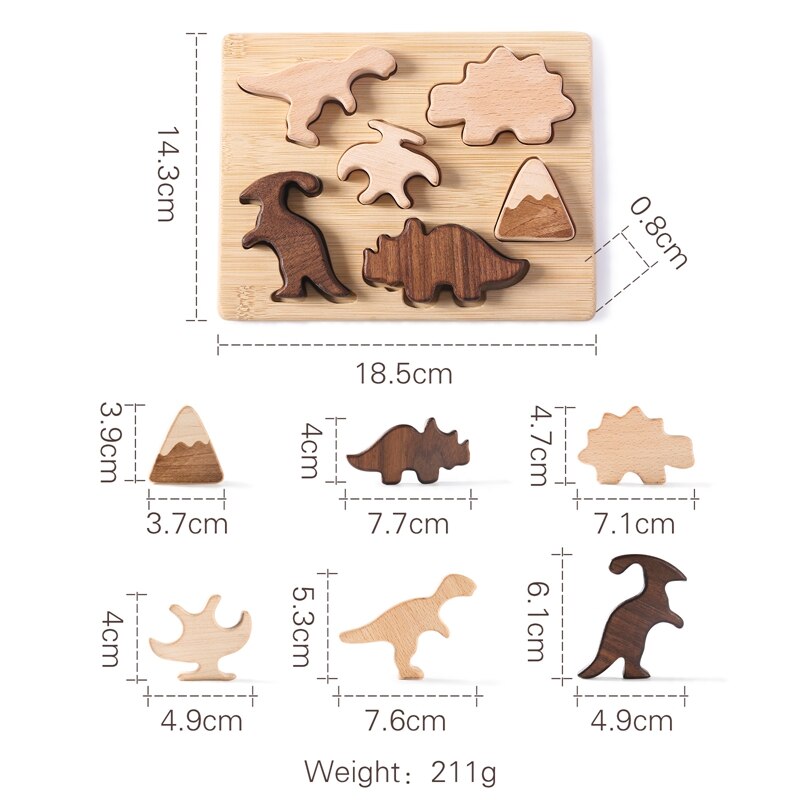 Wooden dinosaur puzzle