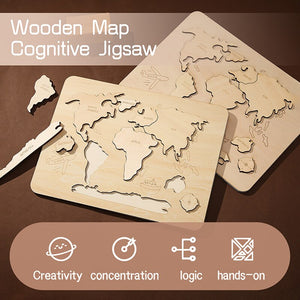 World map wooden puzzle