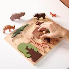Load image into Gallery viewer, Wooden Forest Animal puzzle